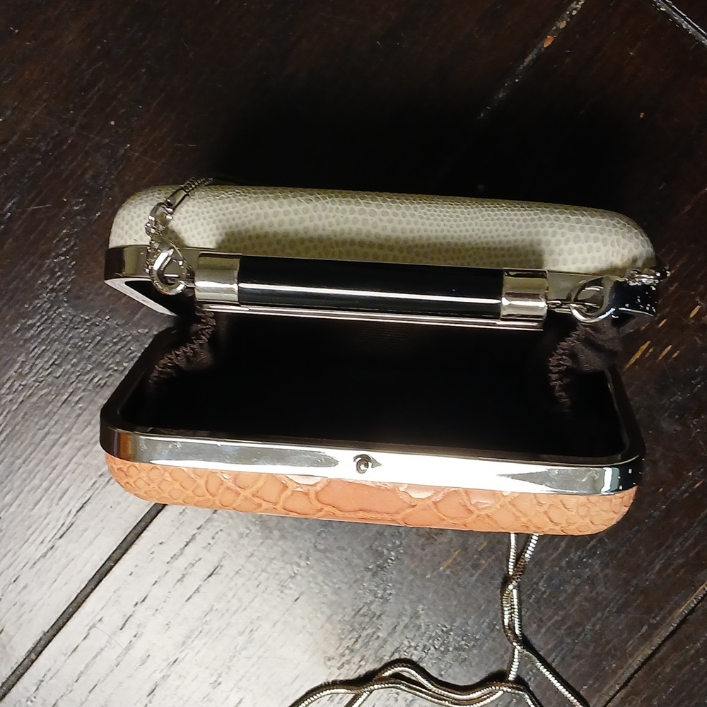 Dvf Tonda Python Hard Shell Clasp Clutch W/Chain … - image 5